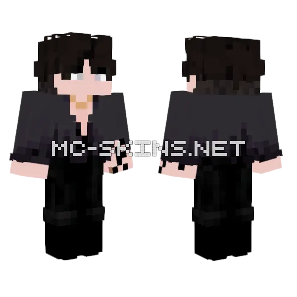 Black Outfit Boy Minecraft skin, front and back