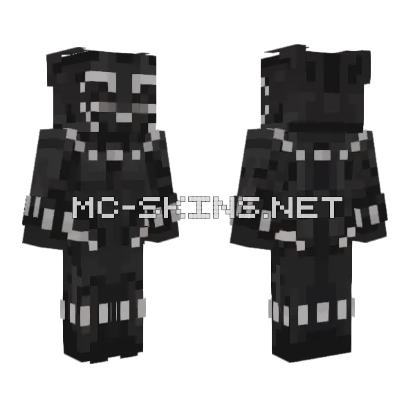 Black Panther 2018 Minecraft skin, front and back