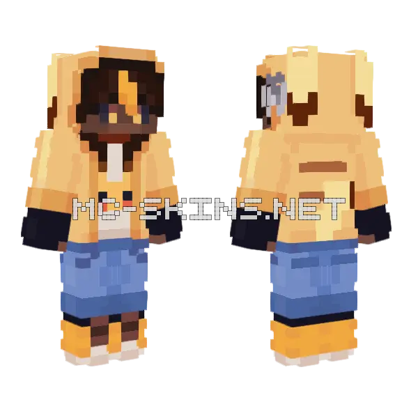 Black Pikachu Minecraft skin, front and back
