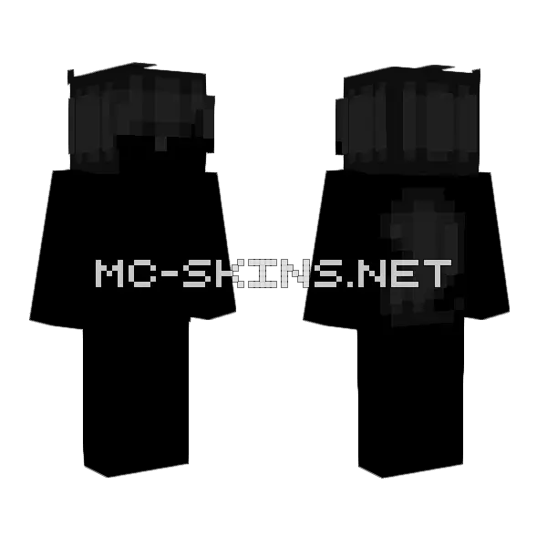 Black Ponytail HB Minecraft skin, front and back