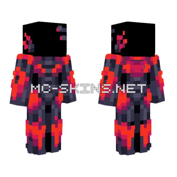 Black Red Mecha Suit Minecraft skin, front and back