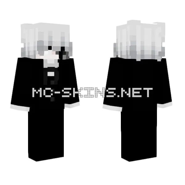 Black Samurai Armor Minecraft skin, front and back