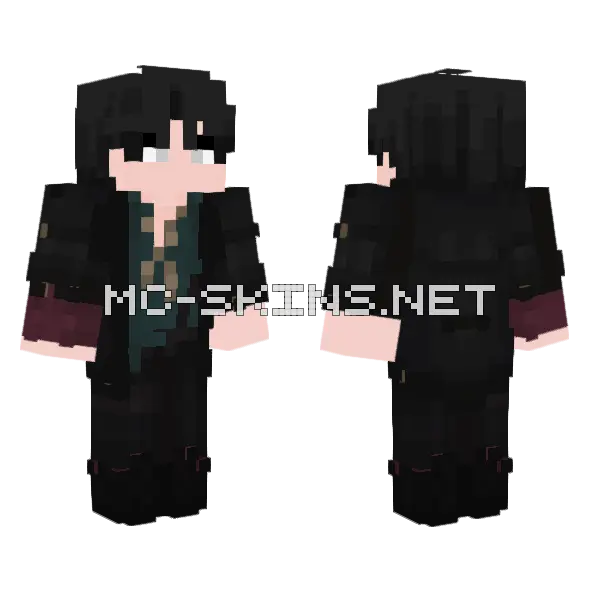 Black School Uniform Boy Minecraft skin, front and back