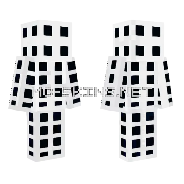 Black Skin With White Texturing Minecraft skin, front and back