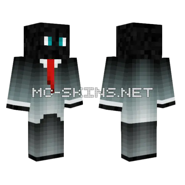 Black Snake Creature Minecraft skin, front and back