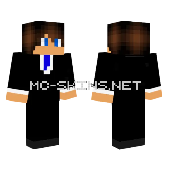 Black Suit Minecraft skin, front and back