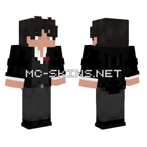 Black Suit Boy Minecraft skin, front and back