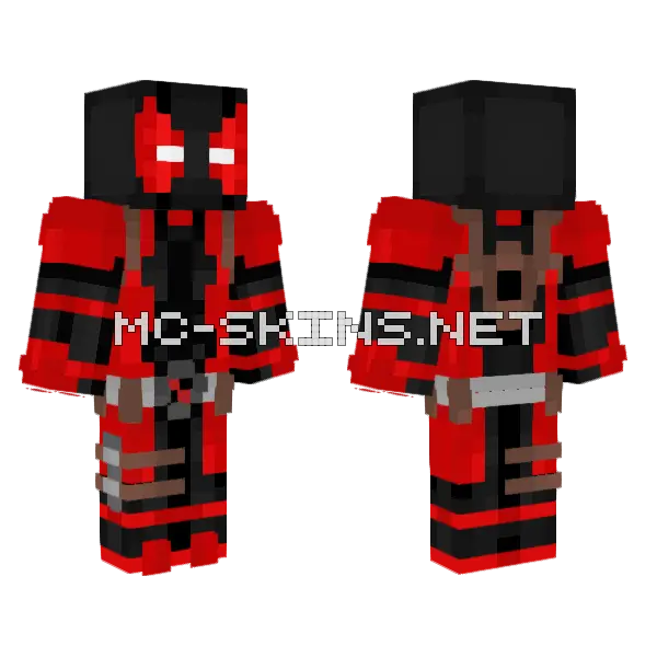 Black Suit Deadpool Minecraft skin, front and back