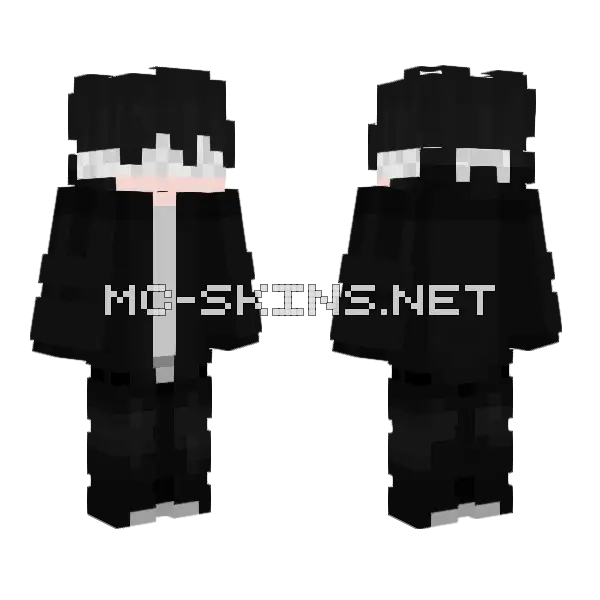 Black Suit Gentleman Minecraft skin, front and back