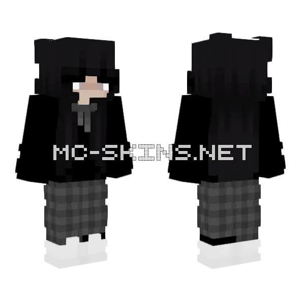 Black Suit Girl Minecraft skin, front and back