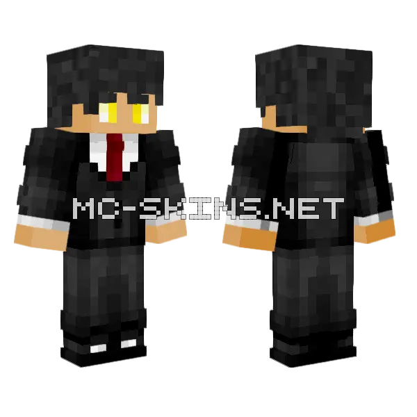 Black Suit Man Minecraft skin, front and back