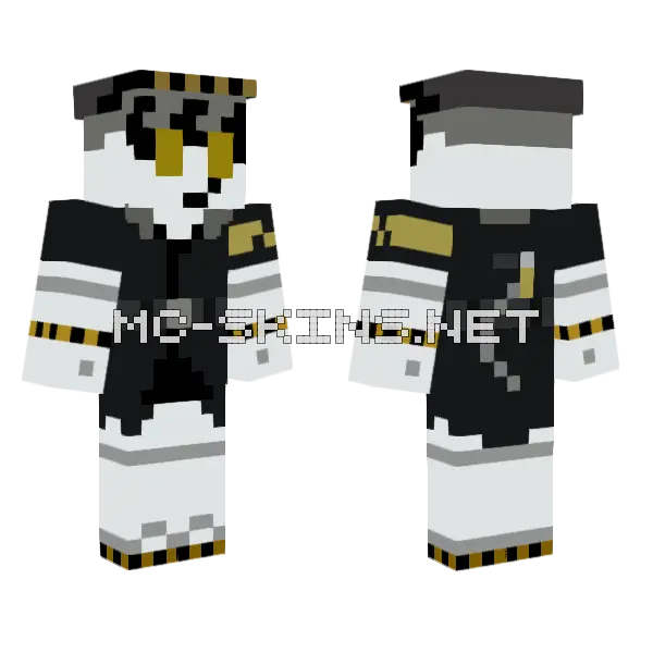 Black Suit With Gold Minecraft skin, front and back