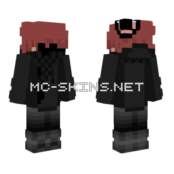 Black Suit With Red Accents Minecraft skin, front and back