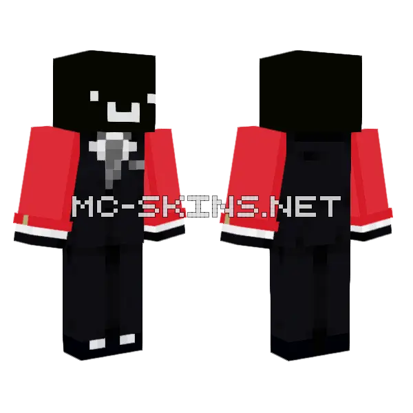 Black Suit With Red Shoes Minecraft skin, front and back