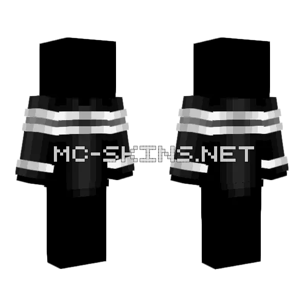 Black Top White Stripes Minecraft skin, front and back