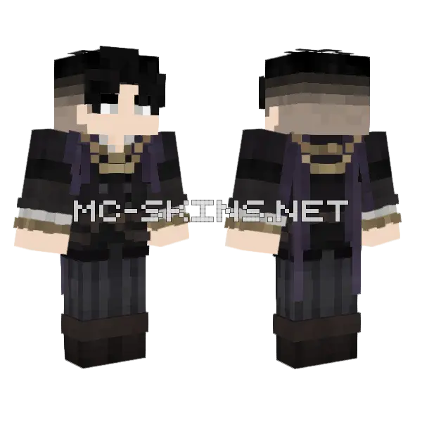 Black Uniform Boy Minecraft skin, front and back