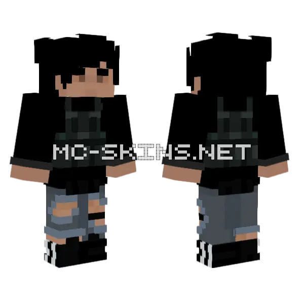 Black Vest Outfit Minecraft skin, front and back