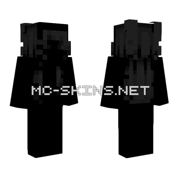 Black Voluminous HB Minecraft skin, front and back