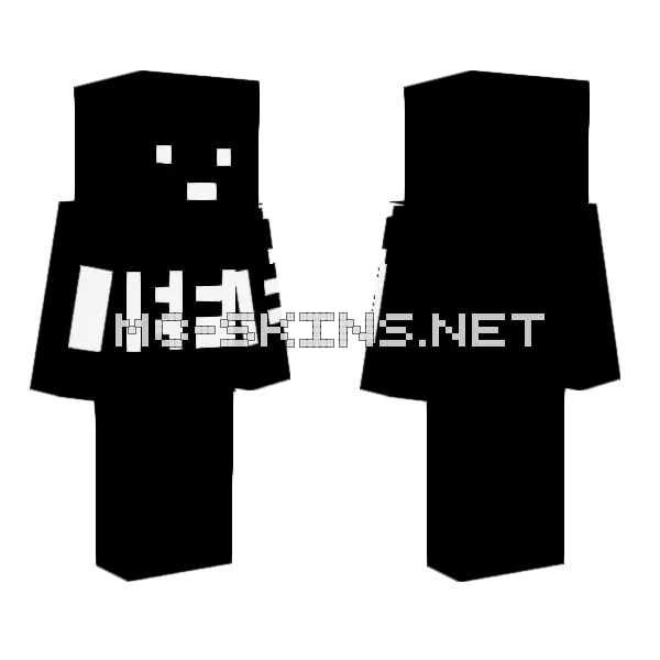 Black White Skin Minecraft skin, front and back