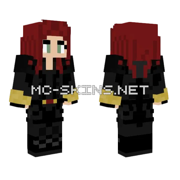 Black Widow 2020 Minecraft skin, front and back