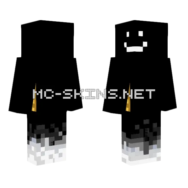 Black With A Tip Of White Minecraft skin, front and back