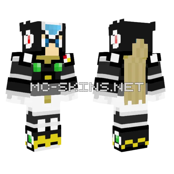Black Zero Minecraft skin, front and back