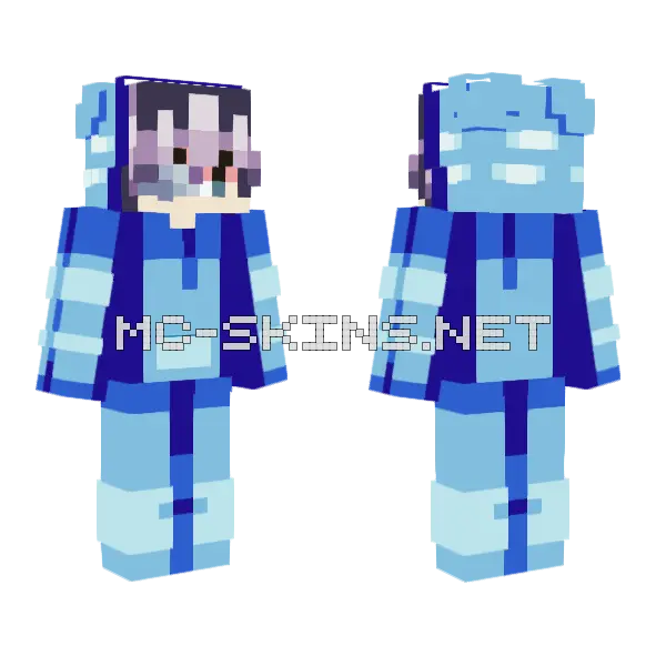 Blake Onesie Series Blue Minecraft skin, front and back