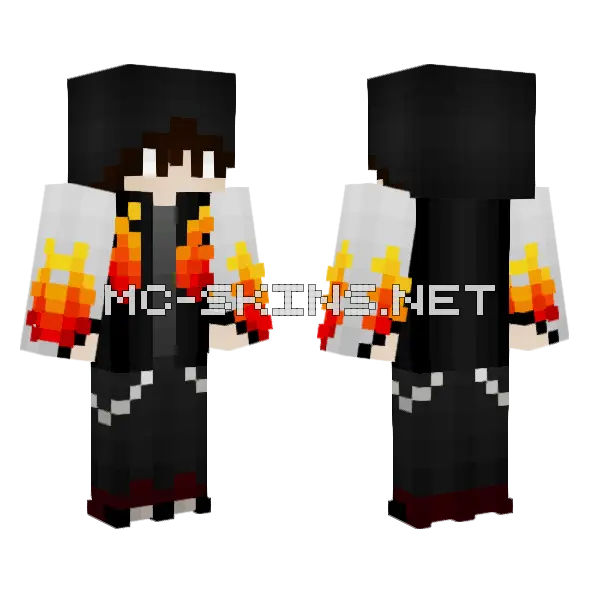Blaze IRL Arcade Minecraft skin, front and back