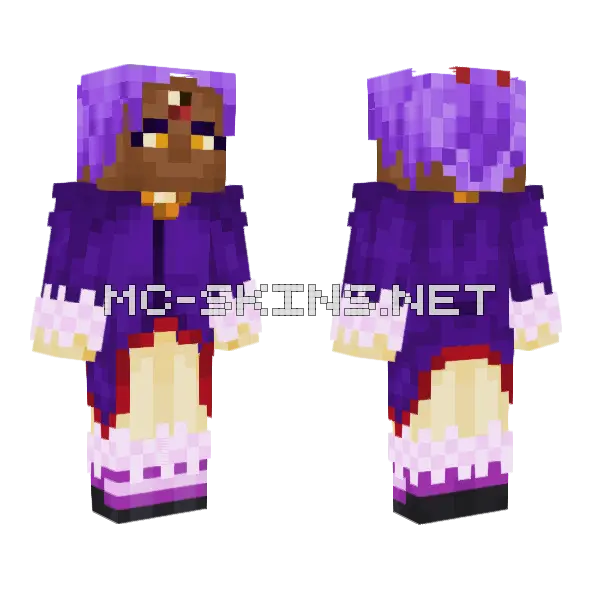 Blaze The Cat Anthro Design Minecraft skin, front and back