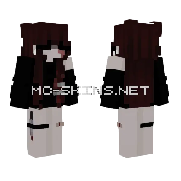 Bleeding Girl Idkk Minecraft skin, front and back