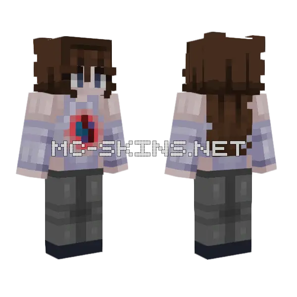 Bleeding Heart Minecraft skin, front and back