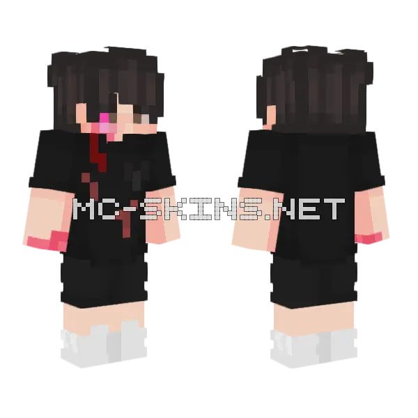 Bleeding People Minecraft skin, front and back