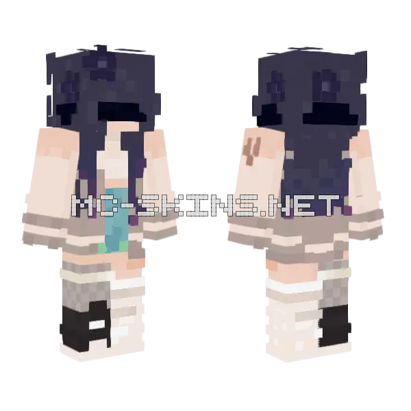 Blinded RCE Minecraft skin, front and back