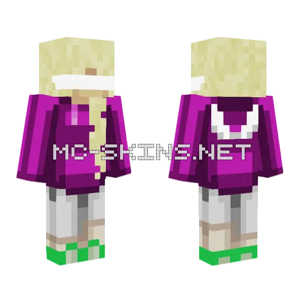 Blindfold Hoodie Minecraft skin, front and back
