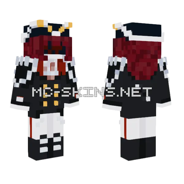 Blindfold Pirate Girl Minecraft skin, front and back