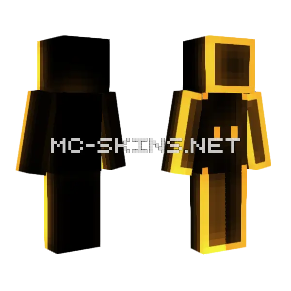 Bling Black Outfit Minecraft skin, front and back