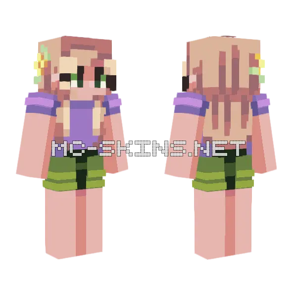 Blond Grass Girl Minecraft skin, front and back