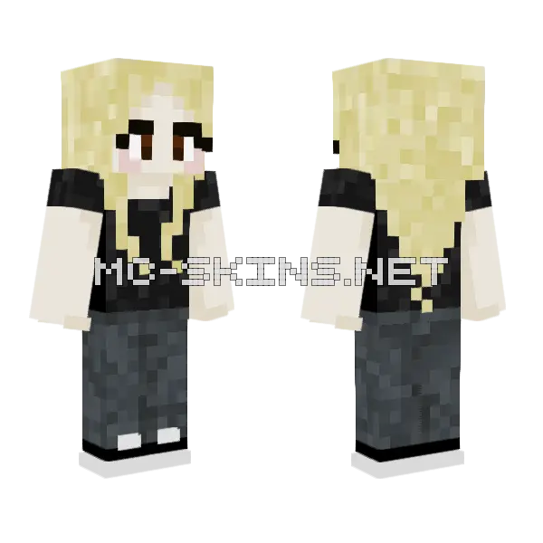 Blond Hair Girl Minecraft skin, front and back
