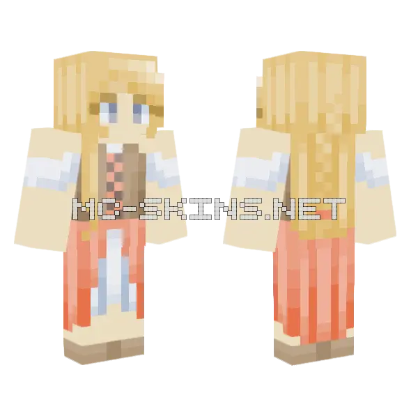 Blond Village Girl Minecraft skin, front and back