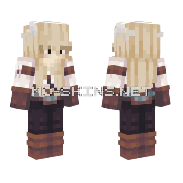 Blonde Girl Adventurer Minecraft skin, front and back