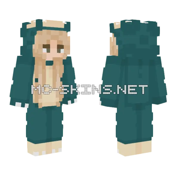 Blonde Girl Casual Minecraft skin, front and back