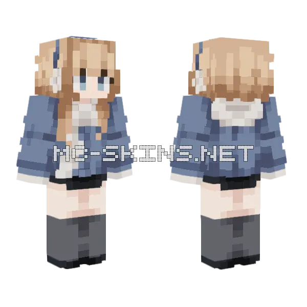 Blonde Girl Minecraft skin, front and back