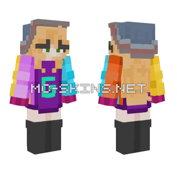Blonde Girl Karl Hoodie Minecraft skin, front and back