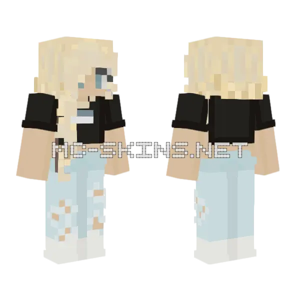 Blonde Girl Outfit Minecraft skin, front and back