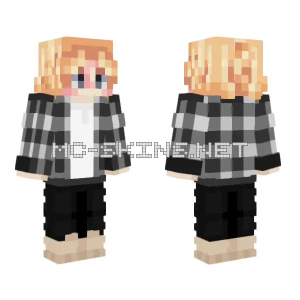 Blonde Girl Plaid, front and back
