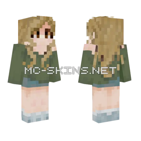 Blonde Hair Girl Minecraft skin, front and back