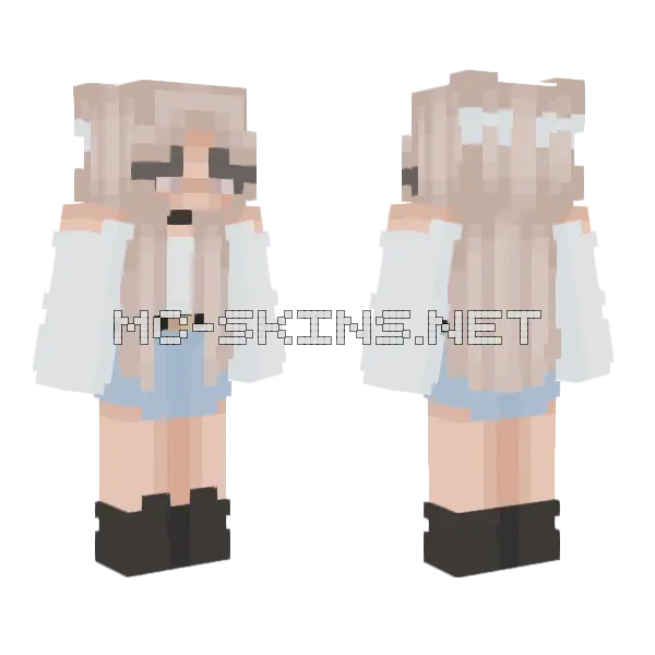 Blonde Maid Outfit Minecraft skin, front and back
