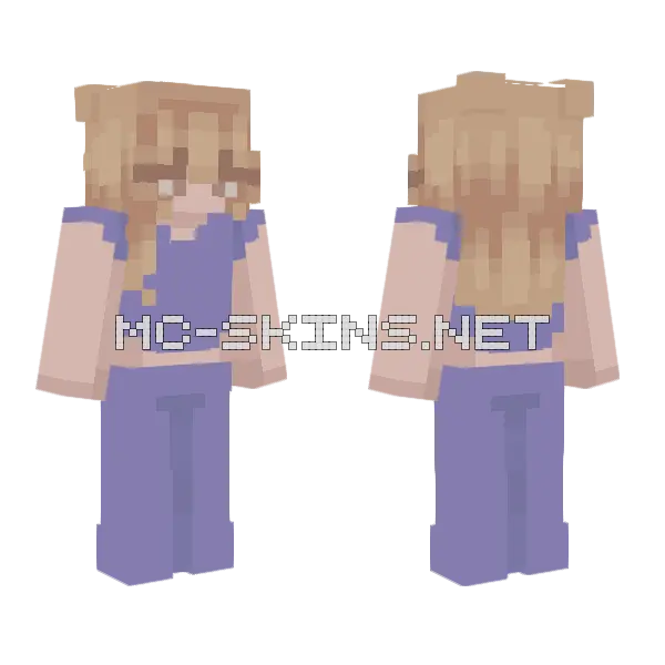 Blonde School Uniform Girl Minecraft skin, front and back