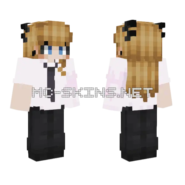 Blonde Schoolgirl Outfit Minecraft skin, front and back