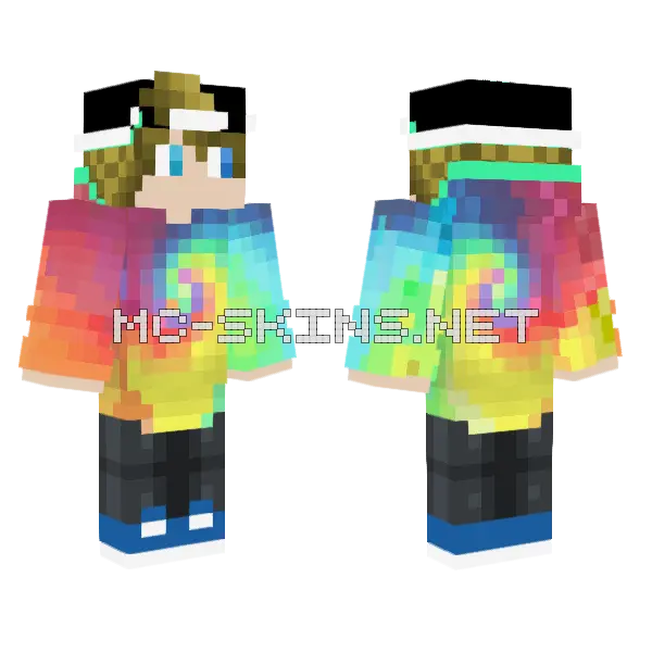 Blonder Spiralen Typ Update Minecraft skin, front and back